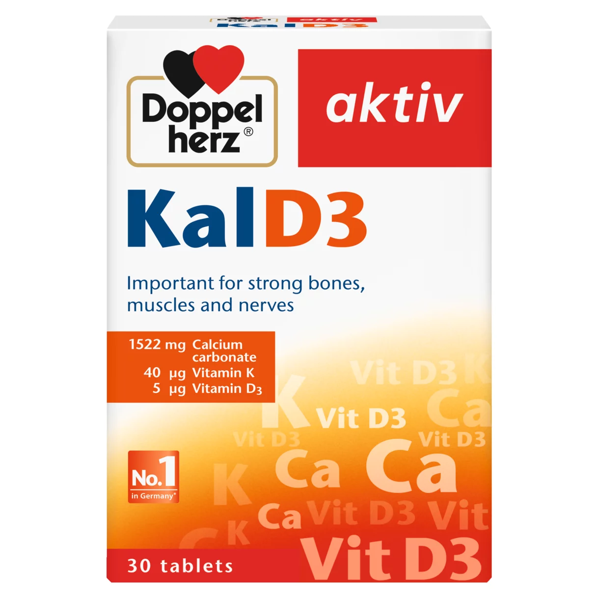 Illustration of the product packaging Doppelherz aktiv KalD3 front view